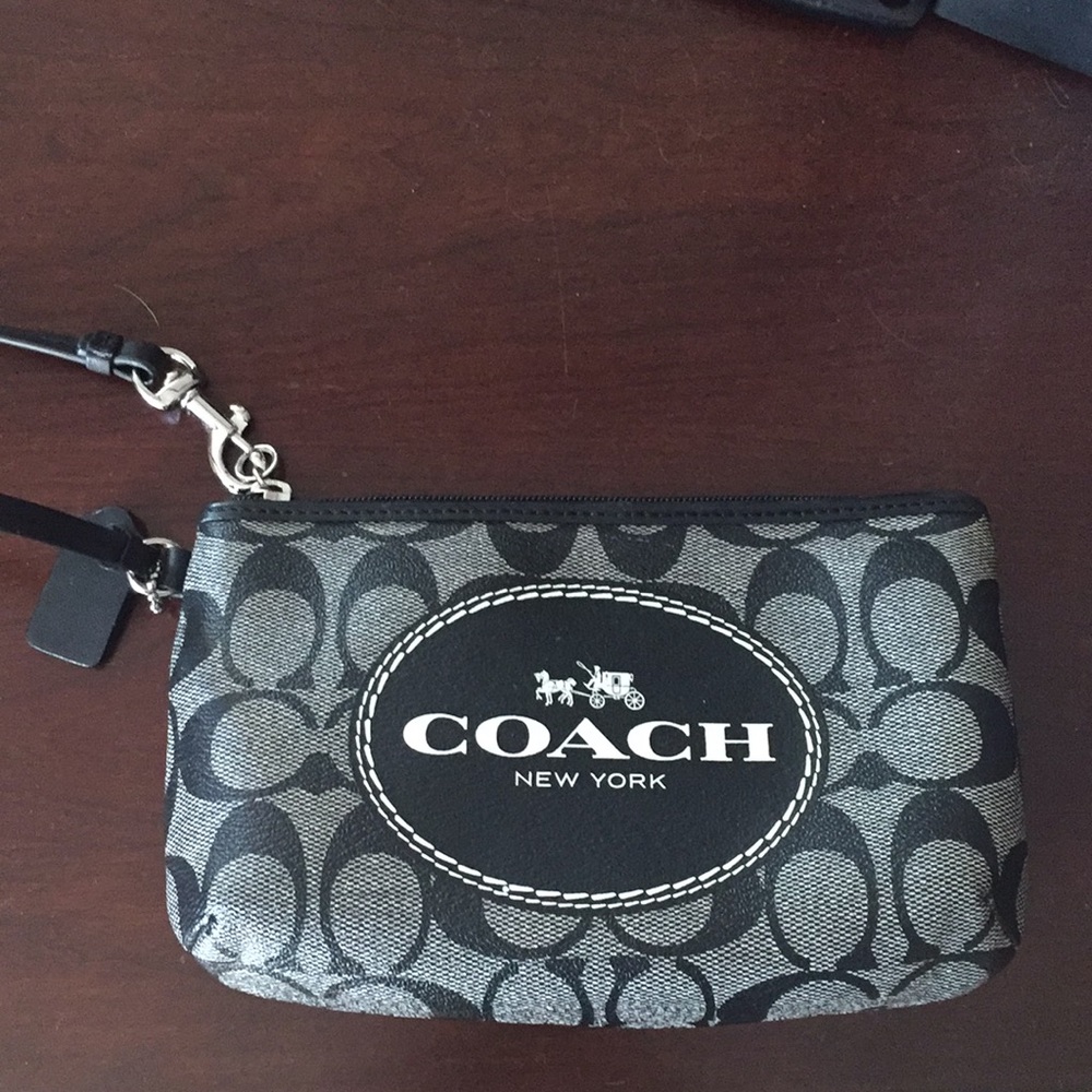 Leather Coach wristlet
